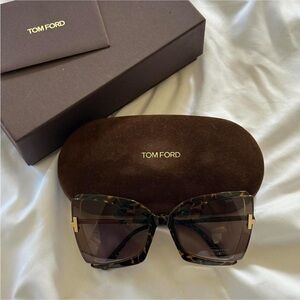 Tom Ford Gia Oversized Tortoise Sunglasses